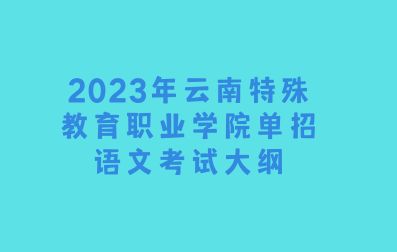 2023年云南特殊教育职业学院单招语文考试大纲
