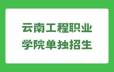 2023年云南工程职业学院单独招生报考条件