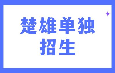 2024年楚雄单独招生录取办法